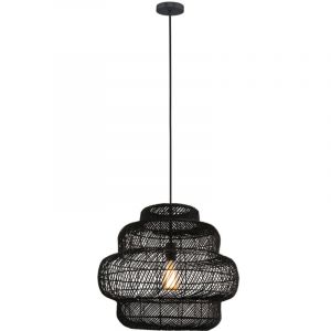 Home Deluxe - Suspension en rotin sia - Noir