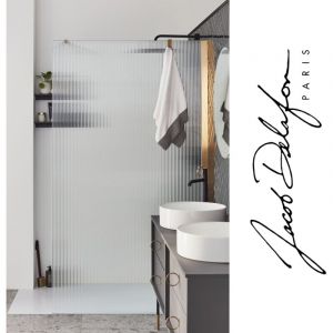 Jacob Delafon Paroi de douche Contra flute 120cm + kit profilé Laiton brossé