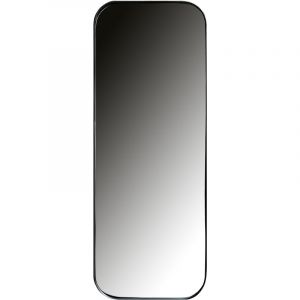 Woood Miroir murales rectangulaire en métal - Encadrement ovale - Noir - 110x40x5 Doutzen