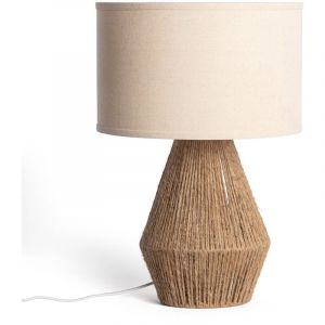 Efectoled - Lampe à Poser Corde Naturelle et Lin Dione Beige Lin