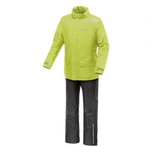 Tucano Urbano Combinaison de pluie moto unisexe Diluvio Day Anti-pluie femme compactable Kit de pluie pour homme Ensemble veste et pantalon imperméable moto et scooter coupe-vent. (Noir) Jaune, M