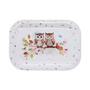 Kiub Vides poches Mini plateau en mélamine couple de hiboux