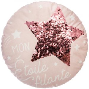 Image de Atmosphera Coussin rond Etoile sequin Rose