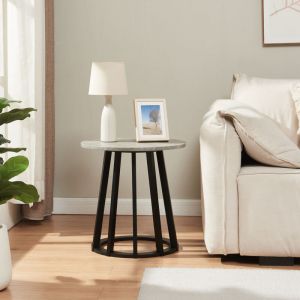 Table d'appoint Buzzard 48 x 48 cm effet b&eacute;ton noir [en.casa]