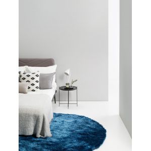 Benuta Tapis shaggy à poils longs Whisper Bleu ø 200 cm rond - Tapis doux pour salon