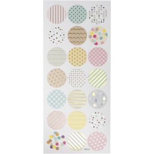 Creotime Stickers papier - Motifs géométriques - 21 pcs