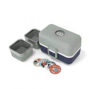 monbento Lunch Box Enfant - Boîte Repas et/ou Goûter 3 Compartiments - Idéal Ecole/Parc - Sans BPA - MB Tresor Vert/Bleu