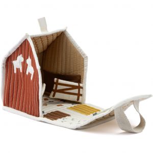 Peluche en forme de maison enfant Fabelab Little Farm
