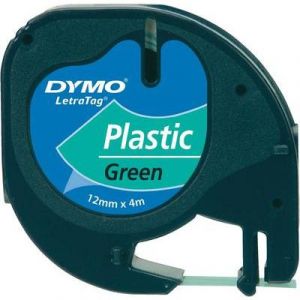 Image de Dymo S0721690 - Bande plastique Letratag vert 12 mm x 4 m
