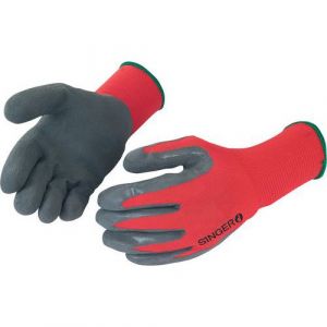 Singer Frères Gants De Manutention Polyamide Enduction Latex Gris/rouge Taille 8