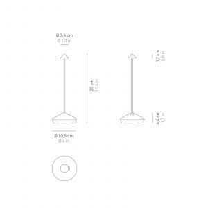 Pina Lampe de Table, Lampe Portable Rechareable, IP54, Crème, 29 cm - Crème - Zafferano