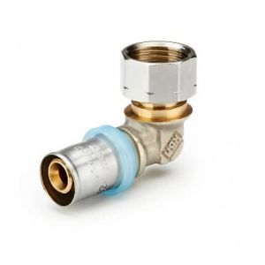 rbm Coude 90&deg; &agrave; sertir pour tube multicouche &Oslash;16 avec &eacute;crou libre femelle 15x21 R Neuf