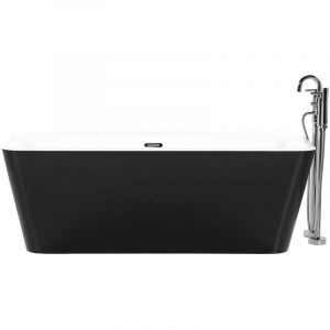 Beliani Baignoire îlot rectangulaire noire HASSEL