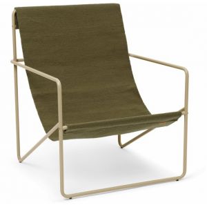 Image de Ferm Living Chaise Desert / Structure beige - Bouteilles plastique recyclées vert en tissu