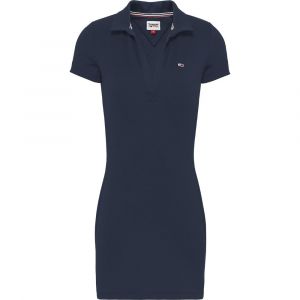 Image de Tommy Jeans Tommy Hilfiger - Robe col Polo DW0DW12877 C87 - Robe décontractée bleu marine pour femme, bleu marine, Small