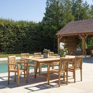 Macabane HARRIS - Salon de jardin en teck 8/10 personnes