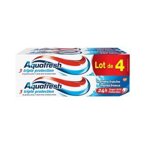 Aquafresh Dentifrice Menthe Fra&icirc;che Triple Action - Le Lot de 4 Tubes de 75 ml