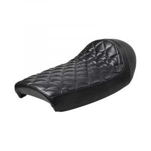 Brazoline Selle Scrambler/cafe racer noire coutures losanges noires