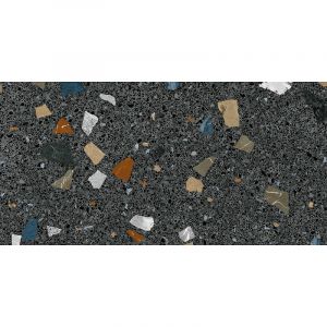 STRACCIATELLA GRAFITO - Carrelage aspect terrazzo coloré 60x120 cm