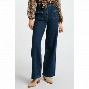 Morgan Jeans large taille haute denim brut femme - Taille 36