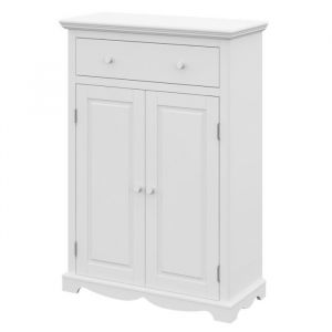 Buffet Le Parisien Charme Blanc 2 Portes 1 Tiroir 2 Tablettes 94 x 134 x 42 cm