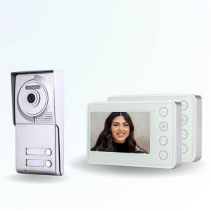 BT SECURITY Portier interphone vid&eacute;o neo 2 fils - 2 appartements - 2 &eacute;crans blancs