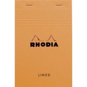 Rhodia 14600C - Bloc N&deg;14 orange format 11 x 17 cm 160 pages 80 g/m&sup2; agraf&eacute;es, lign&eacute;