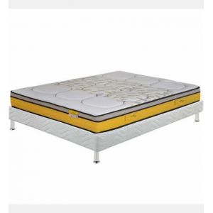 Ebac Ensemble literie Rugby 160x200 - Ressorts ensach&eacute;s - Hauteur 26 cm - Soutien 5 zones confort