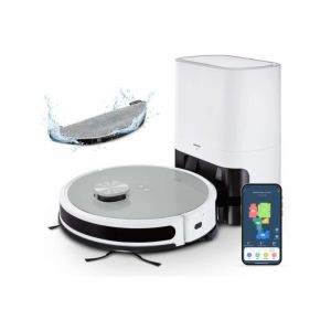 Medion Aspirateur Robot X21 SW - Laveur avec Station de Vidange - Navigation Laser - Puissance 3000 Pa
