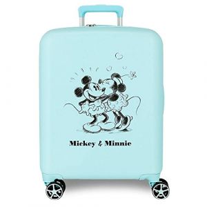 Valise disney abs 55cm 4w mickey & minnie kisses turquoise bleu