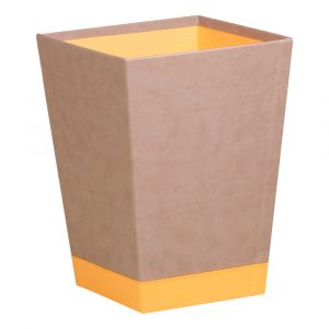 Image de Rhodia 318824C - Corbeille à papier rama, 20 litres, simili cuir, coloris taupe