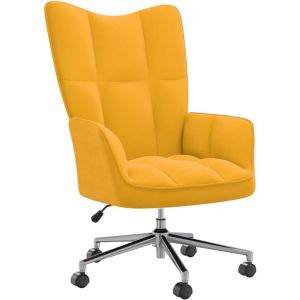 VidaXL Chaise de relaxation, Jaune moutarde Velours