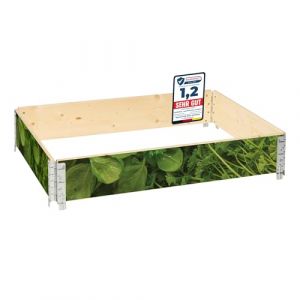 Garronda Cadre Potager en Bois imprim&eacute; 120x80x20 cm &ndash; Bac de Jardin pour Plantes, Fleurs, Fruits et l&eacute;gumes, Caisse de Rangement en Bois avec Motif