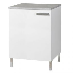 Image de Donatella 8 - Meuble bas 60 cm avec 1 porte pour cuisine - Blanc