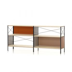 vitra Etagère - EAMES STORAGE UNIT SHELF 2 étagères L 179cm x P 42cm x H 82cm Structure métal finition époxy, Panneaux placage bouleau, MDF laqué en couleur