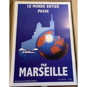 Image de MARSEILLE Monde Entier 50x70cm Affic Poster