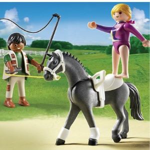 Image de Playmobil 5229 Country - Dresseur de chevaux et voltigeuse