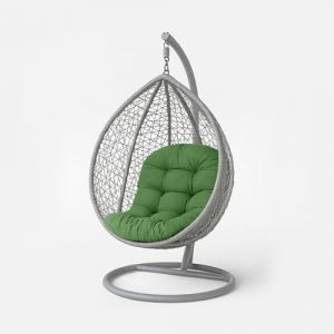 Coussin pour Fauteuil Suspendu extérieur, Coussin de Rechange pour Fauteuil oeuf – Usage intérieur et extérieur - Vert foncé - Homescapes