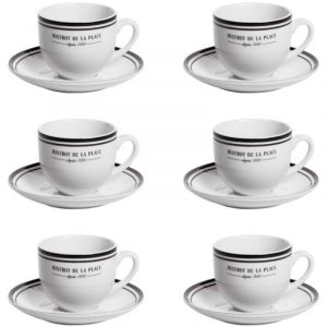 Table passion Tasse avec soucoupe Bistrot 22 cl (lot de 6)