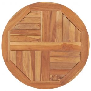VidaXL Dessus de table Bois de teck solide Rond 2,5 cm 60 cm