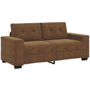 VidaXL Canapé deux places avec coussin Marron Faux cuir