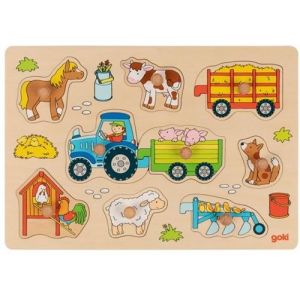 Goki Puzzle tracteur avec remorques