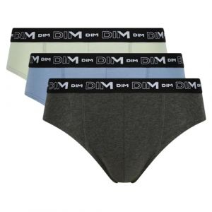 DIM Slip Homme Coton Stretch Confort x3, Vert/Bleu, 3XL