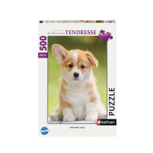 Nathan Puzzles - Puzzle 500 pièces-Adorable Corgi Adulte, 4005556873180