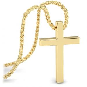 SERASAR Chaine or Croix Homme - 60cm Avec Chrétienne Crucifix Cadeau De Noël Mariage Collier