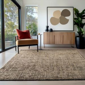 Homebyhome Tapis en Coton Chenille Beige 140x200 cm Lavable Antid&eacute;rapant et Doux Pour Salon Chambre Bureau & Cuisine