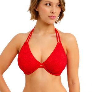 Bikini Tour de cou armatures rouge