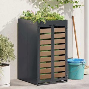 VidaXL Stockage de Poubelle &agrave; Roulettes avec Toit de Jardini&egrave;re pour Poubelle de 240L