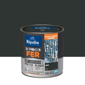 Ripolin Peinture fer intérieur / extérieur Xpro3 noir mat 0.5 l