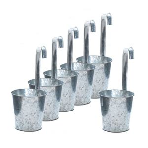 Pot de fleurs en zinc &agrave; accrocher - set de 6 - Pot de balcon avec crochet